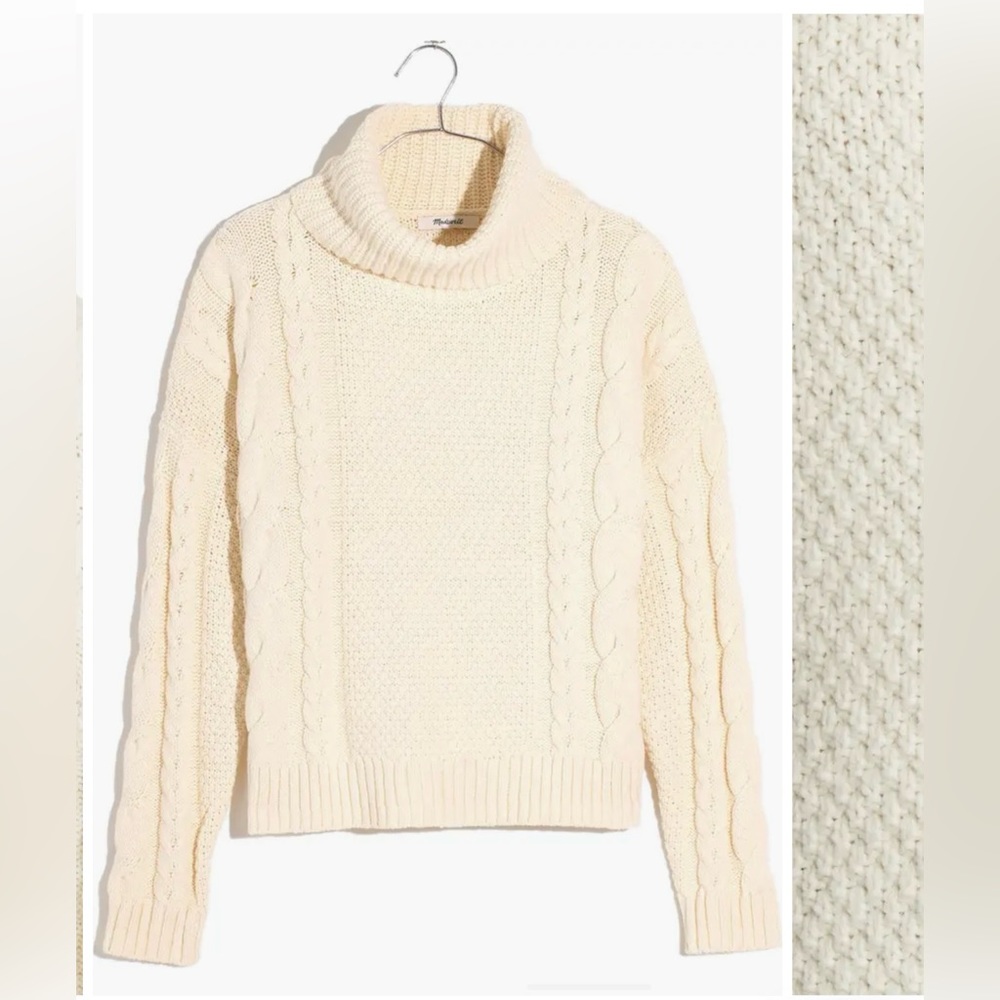Madewell Crockett Cable Turtleneck Sweater